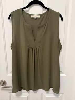 Loft Mixed Media Sleeveless Blouse